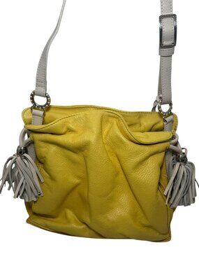 Brighton Etta Yellow Soft‎ Leather Tassel Cross Body Handbag $240